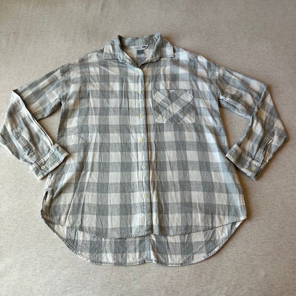 Old Navy "The Boyfriend Shirt" Plaid Long Sleeve Button Down Women's Size M